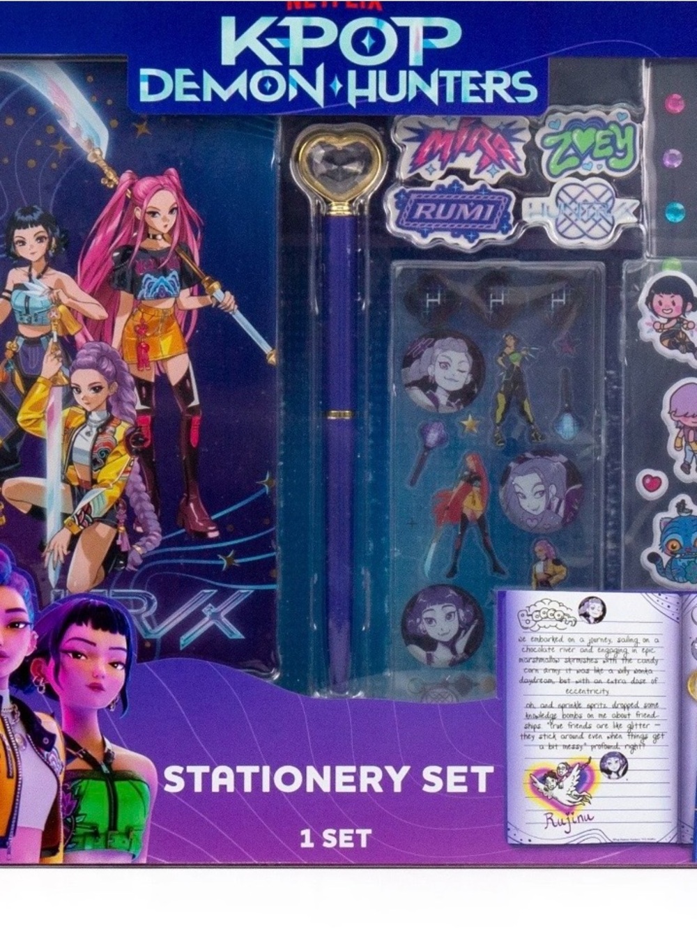 Netflix K-POP Demon Hunters Purple & Blue Stationery Set